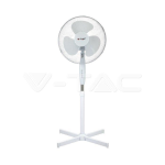 V-TAC VT-4016-3 VENTILATORE A PIANTANA 40W 3 PALE IN PLASTICA COLORE BIANCO ALTEZZA 1200MM - SKU 7922