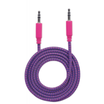 Cavo Aux Jack 3,5mm Maschio/Maschio 1.0Mt Guaina Intrecciata Viola/Fucsia Manhattan