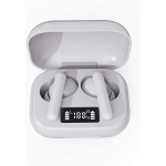 Auricolare Bluetooth 5.0 Denver TWE-38 Cuffia Microfono Earbuds Charging Case Bianco