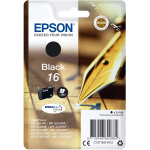 Cartuccia Originale EPSON 16 NERO T1631 per WF-2010W / WF-2510WF / WF-2520NF / WF-2530WF / WF-2540WF / WF-2630WF / WF-2650DWF / WF-2660DWF