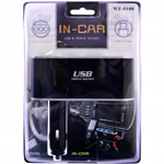 Caricabatterie da Auto 3 Porte Accendisigari piu porta USB WF-0100