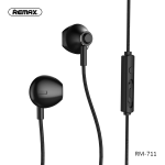 Cuffie Auricolari Microfono Filo Stereo Remax RM-711 3.5mm Nero