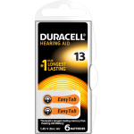 6 Batterie 1.45V PR48 Type 13 (4606) per apparecchi acustici Duracell