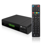 Decoder Ricevitore Digitale Terrestre DVB-T/T2 H.265 HEVC 10bit con Display e Telecomando Universale 2 in 1