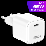 Caricatore da casa - USB-C PD GAN 65w Bianco