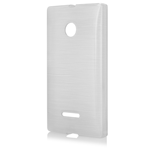 Custodia in TPU Effetto Metallico Bianco per Microsoft Lumia 435