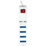 Presa Multipla Multipresa con 4 prese elettriche Italiane Bivalenti 10/16A e 2 porte USB 2.0 Mediacom M-PMU42