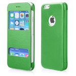 Custodia in PVC e Ecopelle Flip Cover con Display ID Verde per Apple iPhone 6 4,7"