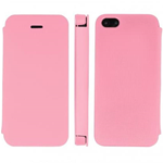 Custodia in PVC e Ecopelle Rosa Flip Cover per Apple iPhone 5 / 5S