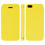 Custodia PVC Ecopelle Giallo Flip Cover Orizzontale Apple iPhone 5S / iPhone 5