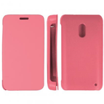 Custodia in PVC e Ecopelle Rosa Flip Cover per Nokia Lumia 620