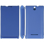 Custodia in PVC e Ecopelle Azzurra Flip Cover per Sony Xperia E dual / C1605 / C1604