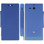 Custodia in PVC e Ecopelle Azzurra Flip Cover per Sony Ericsson St25i / Xperia