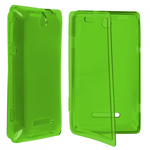 Custodia in TPU Verde Flip Cover per Sony Xperia E C1504 / 1505