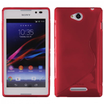 Custodia in TPU Rosso S-Line per Sony Xperia C, C2305, S39H