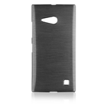 Custodia in TPU Effetto Metallico Nero per Nokia Lumia 730