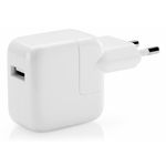 KIT COMPLETO ALIMENTATORE DA PRESA DI CORRENTE 12W AD USB 2.4A BIANCO ORIGINALE APPLE A1401 MD836ZM/A IPAD (BULK)