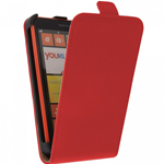 Custodia in Ecopelle Rossa + Pellicola Gratis per Nokia Lumia 625