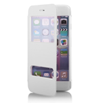 Custodia in PVC e Ecopelle Flip Cover con doppio Display ID Bianca per Apple iPhone 6 4,7"