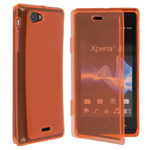 Custodia in TPU Flip Cover Arancione per Sony Xperia J / ST26i