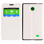 Custodia in Ecopelle Slim View con Holder Bianca per Nokia X