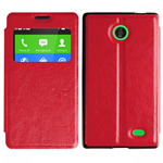 Custodia in Ecopelle Slim View con Holder Rosso per Nokia X