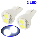 Coppia Luci T10 a 2 LED 5050 SMD Bianchi 12v per illuminazione