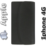 Custodia in ecopelle nera sacchetto orizzontale portafoglio per smartphone 4'' pollici