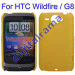 Custodia in PVC Ultra Sottile Forata Bulk Yellow/Giallo x HTC Wildfire / G8