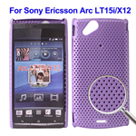 Custodia in PVC Ultra Sottile Forata Viola x Sony Ericsson Xperia Arc LT15i / X12