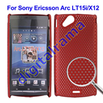 Custodia in PVC Ultra Sottile Forata Bulk Scarlet Red/Rosso Scarlatto x Sony Ericsson Xperia Arc LT15i / X12