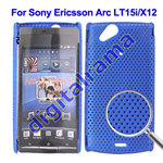 Custodia in PVC Ultra Sottile Forata Blu x Sony Ericsson Xperia Arc LT15i / X12