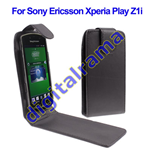 Custodia in Ecopelle Nero per Sony Ericsson Xperia Play Z1i