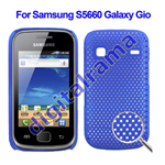 Custodia in PVC Ultra Sottile Forata Blu x Samsung S5660 Galaxy Gio