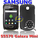 Custodia in PVC Ultra Sottile Forata Nero x Samsung S5570 Galaxy Mini