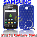 Custodia in PVC Ultra Sottile Forata Blu x Samsung S5570 Galaxy Mini