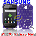 Custodia in PVC Ultra Sottile Forata Viola x Samsung S5570 Galaxy Mini