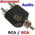 Adattatore Audio 2 Maschio RCA 1 Maschio RCA