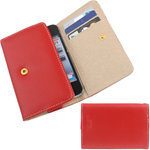 Custodia in ecopelle portafoglio rosso con sacchetto per smartphone 4.5''