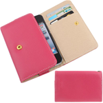 Custodia in ecopelle portafoglio rosa con sacchetto per smartphone 4.5''