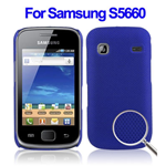 Custodia in PVC Simil Forata Blu per Samsung S5660 Galaxy Gio