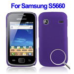 Custodia in PVC Simil Forata Viola per Samsung S5660 Galaxy Gio