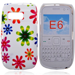 Custodia in TPU Bulk White/Bianco Flower/Fiori 001 per Nokia E6