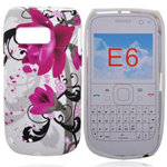 Custodia in TPU Bulk White/Bianco Flower/Fiori 003 per Nokia E6