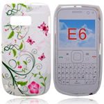 Custodia in TPU Bulk White/Bianco Butterfly/Farfalla 004 x Nokia E6