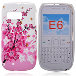 Custodia in TPU Bulk White/Bianco Flower/Fiori 002 x Nokia E6