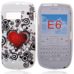 Custodia in TPU Bulk White/Bianco Heart/Cuore 003 per Nokia E6