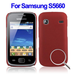 Custodia in PVC Simil Forata Bulk Red/Rosso per Samsung S5660 Galaxy Gio