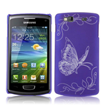 Custodia in PVC Viola Farfalla x Samsung S8600 Wave 3