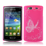 Custodia in PVC Fucsia Farfalla x Samsung S8600 Wave 3